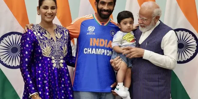 Jasprit Bumrah Son : किती गोड! बुमराहच्या मुलाला कडेवर घेत पंतप्रधानांनी दिली पोझ, फोटो वेधतोय लक्ष